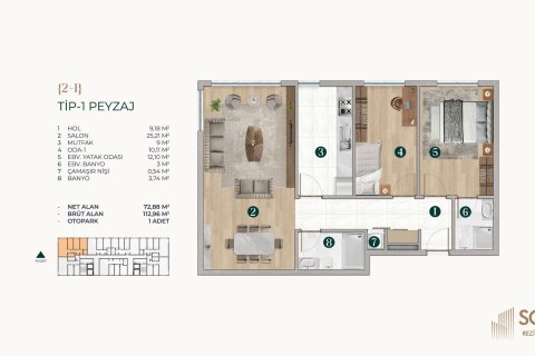 Apartment for sale  in Istanbul, Turkey, 2 bedrooms, 90m2, No. 218901 – photo 7