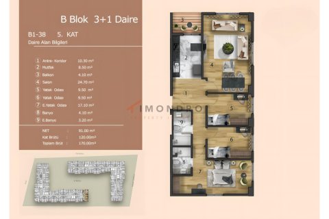 3+1 Wohnung  in Küçükçekmece, Istanbul, Türkei Nr. 212809 - 9