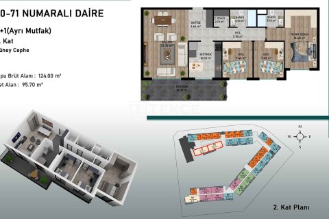 Продажа квартиры в Аксу, Анталье, Турция 2+1, 65м2, №107333 – фото 24