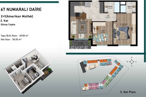 Продажа квартиры в Аксу, Анталье, Турция 2+1, 65м2, №107333 – фото 14