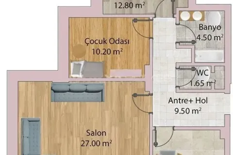 2+1 Lejlighed  i Kepez, Canakkale, Tyrkiet Nr. 220152 - 13