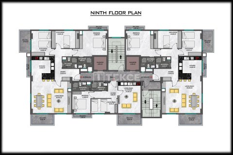 آپارتمان در  Alanya ، ترکیه 3 خوابه ، 153 متر مربع.  شماره 223349 - 22