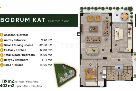 ویلا در  Basiskele ، ترکیه 7 خوابه ، 427 متر مربع.  شماره 223351 - 23