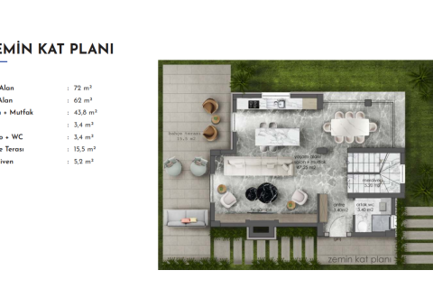 4+1 Villa  in Bodrum, Mugla, Türkei Nr. 216063 - 12