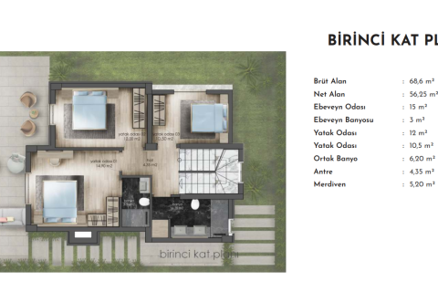 4+1 Villa  in Bodrum, Mugla, Türkei Nr. 216063 - 13