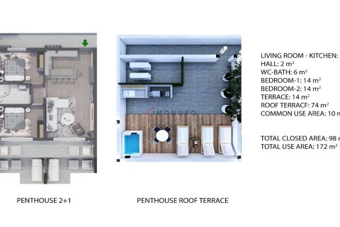 Apartment for sale  in Northern Cyprus, studio, 89m2, No. 215305 – photo 24