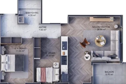 2+1 Wohnung in Kepez, Canakkale, Türkei Nr. 220618 - 18