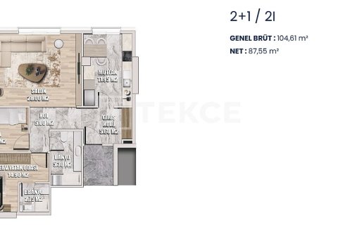 3+1 Lejlighed  i Istanbul, Tyrkiet Nr. 216436 - 17