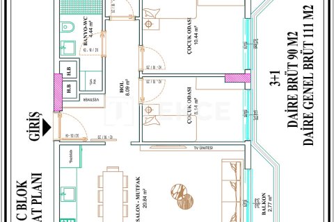 Apartment for sale  in Aksu, Antalya, Turkey, 2 bedrooms, 93m2, No. 221314 – photo 20