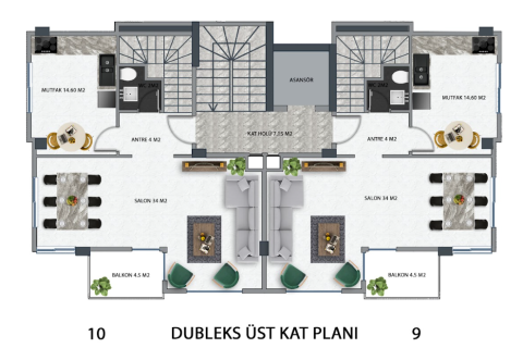 2+1 Leilighet  i Kestel, Antalya, Tyrkia Nr. 10705 - 23