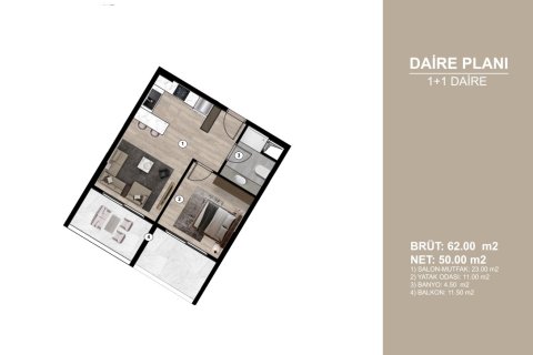Продажа квартиры  в Томюке, Мерсине, Турция 2 комн., 62м2, №227892 – фото 14