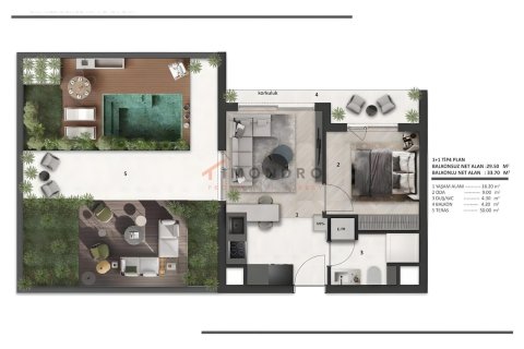 آپارتمان در  Aksu ، ترکیه 1 خوابه ، 35 متر مربع.  شماره 221124 - 8