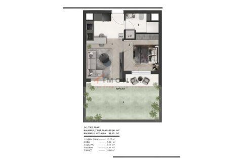 آپارتمان در  Aksu ، ترکیه 1 خوابه ، 35 متر مربع.  شماره 221124 - 9