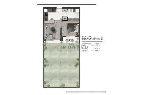 آپارتمان در  Aksu ، ترکیه 1 خوابه ، 35 متر مربع.  شماره 221124 - 13