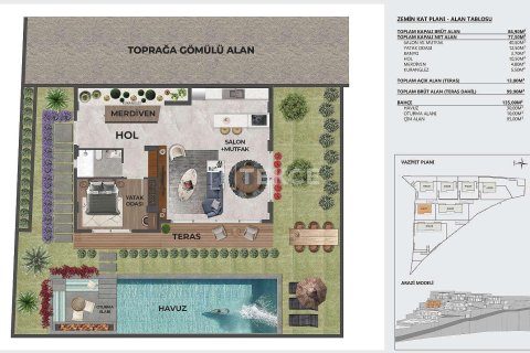 4+1 Villa i Bodrum, Mugla, Tyrkia Nr. 228497 - 21