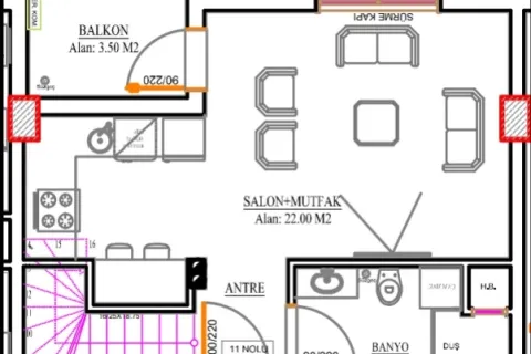 2+1 Lejlighed i Tyrkiet Nr. 220361 - 13