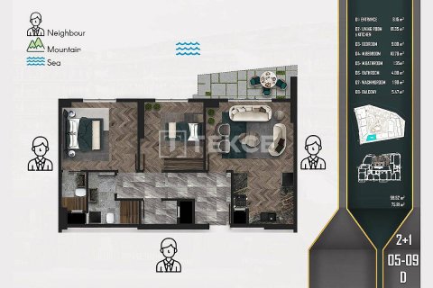 2+1 Leilighet  i Cinarcik, Yalova, Tyrkia Nr. 213518 - 30