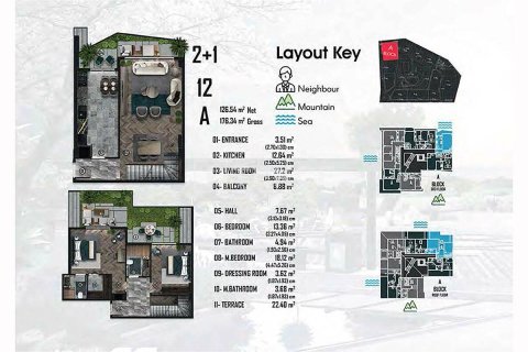 2+1 Leilighet  i Cinarcik, Yalova, Tyrkia Nr. 213518 - 19