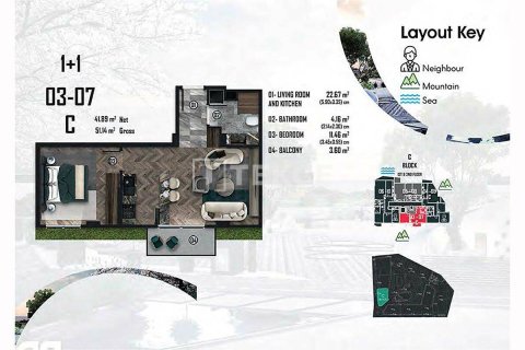 2+1 Leilighet  i Cinarcik, Yalova, Tyrkia Nr. 213518 - 25