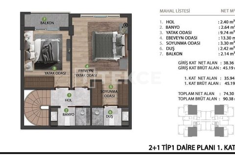 2+1 Leilighet  i Ankara, Tyrkia Nr. 212799 - 24