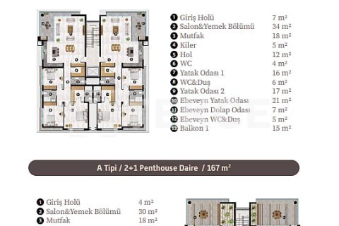 2+1 Takvåning  i Lefkosha,  Nr. 212801 - 26