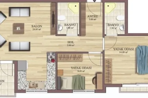 2+1 Wohnung  in Türkei Nr. 220099 - 14