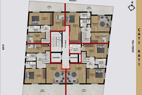 3+1 Leilighet  i Antalya, Tyrkia Nr. 212533 - 14