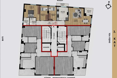 3+1 Takvåning  i Antalya, Turkiet Nr. 212534 - 9