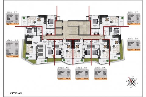 Daire   Demirtaş, Alanya, Antalya, Türkiye №94542 - 17