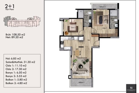 Lejlighed i Erdemli, Mersin, Tyrkiet Nr. 227924 - 29