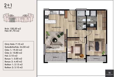 Lejlighed i Erdemli, Mersin, Tyrkiet Nr. 227924 - 30
