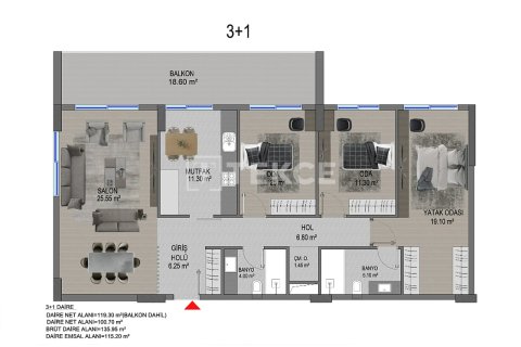 3+1 Wohnung  in Ankara, Türkei Nr. 212707 - 11