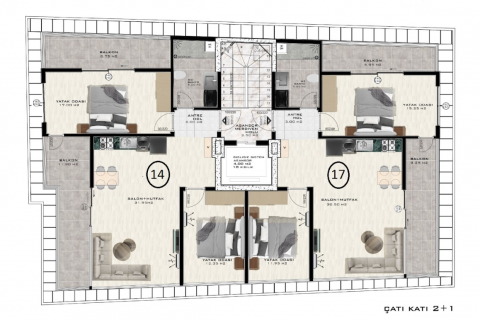Продажа квартиры  в Аланье, Анталье, Турция 1+1, 49м2, №87537 – фото 17