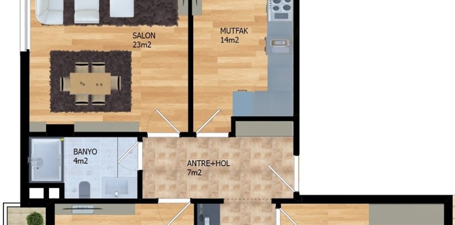 Leilighet  i Mugla, Tyrkia Nr. 224155