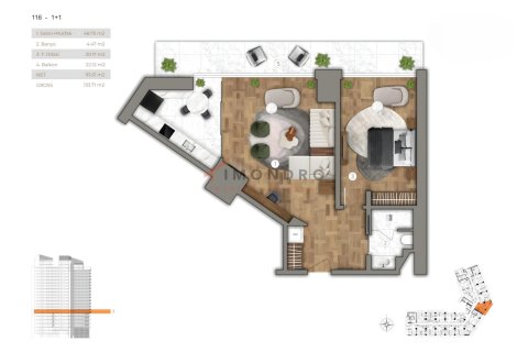 1+1 Wohnung  in Sariyer, Istanbul, Türkei Nr. 221720 - 28