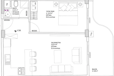 1+1 Lägenhet  i Aksu, Antalya, Turkiet Nr. 220871 - 18