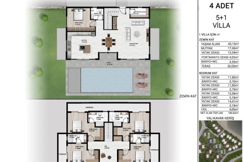 5+1 Villa  i Bodrum, Mugla, Tyrkiet Nr. 212354 - 18