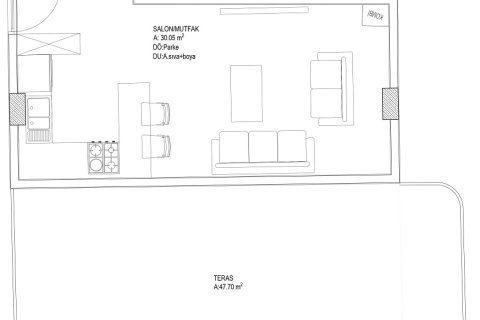 Продажа квартиры  в Мугле, Турция, 47м2, №224286 – фото 4