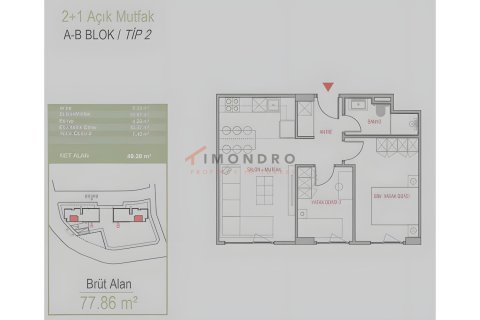 Продажа квартиры  в Газиосманпаше, Стамбуле, Турция 2+1, 77м2, №216175 – фото 12