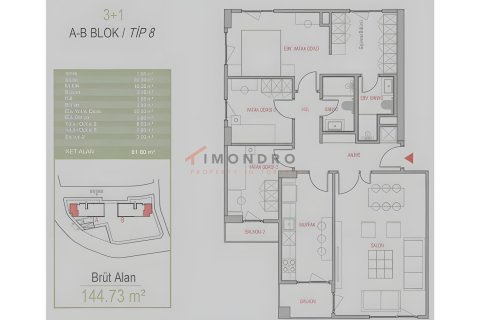 Продажа квартиры  в Газиосманпаше, Стамбуле, Турция 2+1, 77м2, №216175 – фото 16