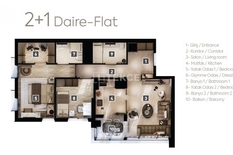 1+1 Leilighet  i Antalya, Tyrkia Nr. 219972 - 26