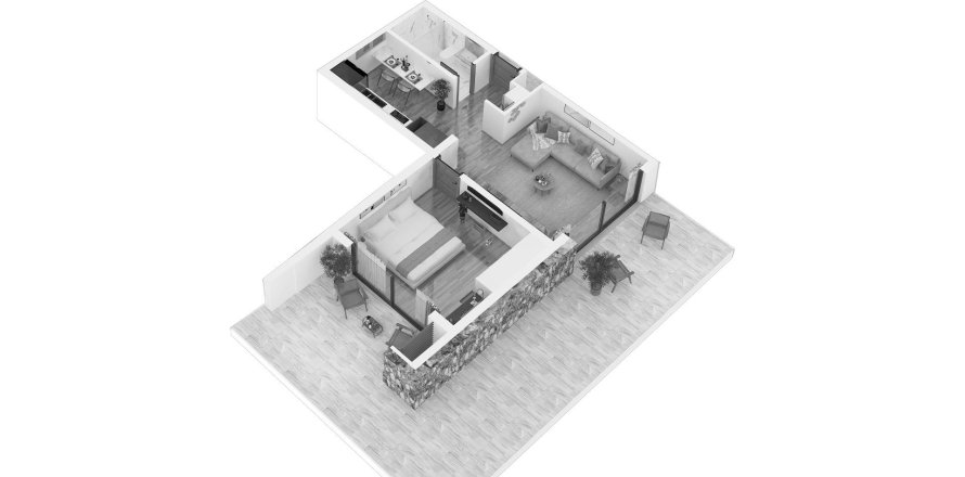 1+1 Lejlighed i Habitat, Tatlisu, Famagusta,  Nr. 111497