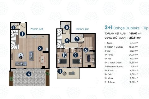 Продажа квартиры  в Измире, Турция 3+1, 140м2, №212582 – фото 24