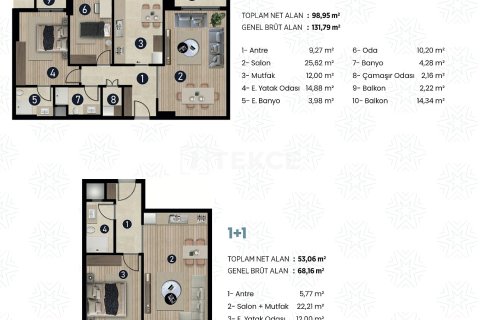 3+1 Lejlighed  i Izmir, Tyrkiet Nr. 212581 - 21