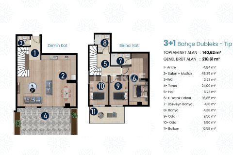 1+1 Lejlighed  i Izmir, Tyrkiet Nr. 212579 - 24