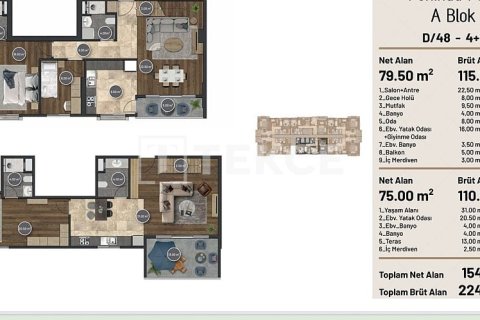 Продажа квартиры  в Пендике, Стамбуле, Турция 4+1, 224м2, №212542 – фото 15