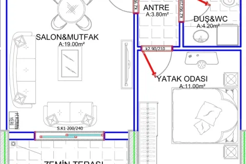 1+1 Lägenhet i Aksu, Antalya, Turkiet Nr. 220088 - 19