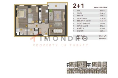 2+1 Lejlighed  i Zeytinburnu, Istanbul, Tyrkiet Nr. 217267 - 18