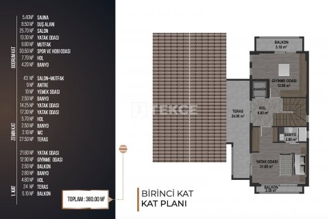 5+2 Villa  i Kusadasi, Aydin, Tyrkiet Nr. 211667 - 17