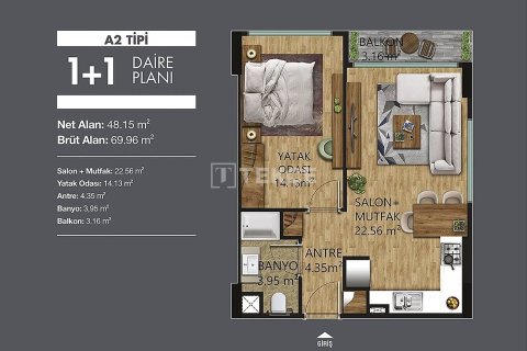 1+1 Lejlighed  i Yalova, Tyrkiet Nr. 221173 - 20